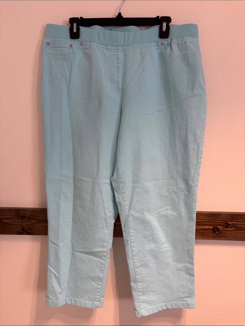EUC Sz 16 Light Blue Women's Stretch Pull-On Pants